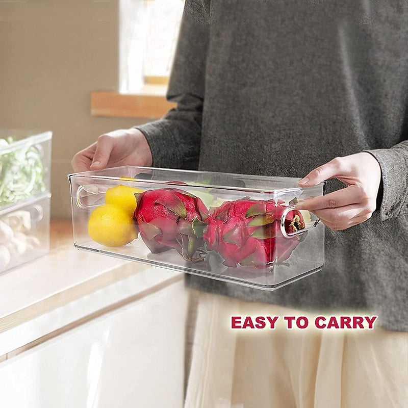 loobuu Refrigerator Organizer Bins with Pull-out Drawer, Large Stackable Fridge Drawer Organizer Set with Handle, BPA-free Drawable Clear Storage Cases for Freezer, Cabinet, Kitchen, Pantry Organization - Image 5