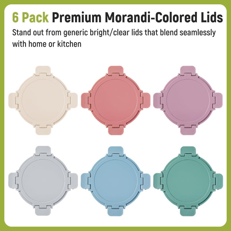Snuvid [UPGRADED LID] 6 Sets 3 Cup/24oz Borosilicate Glass Meal Prep Containers with Lids, Food Storage Bowl Jars for Soup Leftover Meal Lunch Oats Fruit Deli Salads - Microwave, Oven, Freezer Safe -BPA Free - Image 3