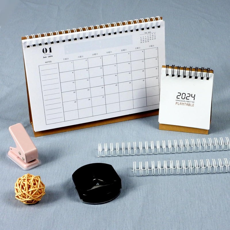 RAYSON Book Binding Ring, 9.5mm Double Loop Wire 3:1 Pitch 34 Holes Wire Ring White 100pcs/box for School Office and Home - Image 5