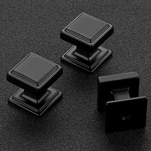 HomeExpert Home Expert Black Cabinet Knobs 30 Pack Kitchen Cabinet Knobs Square Black Knobs for Kitchen Cabinets and Drawers Matte Black Drawer Pulls and Knobs Closet Door Knobs - Image 2