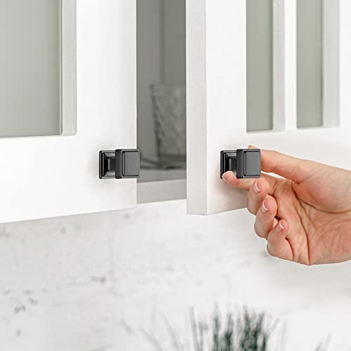 HomeExpert Home Expert Black Cabinet Knobs 30 Pack Kitchen Cabinet Knobs Square Black Knobs for Kitchen Cabinets and Drawers Matte Black Drawer Pulls and Knobs Closet Door Knobs - Image 5