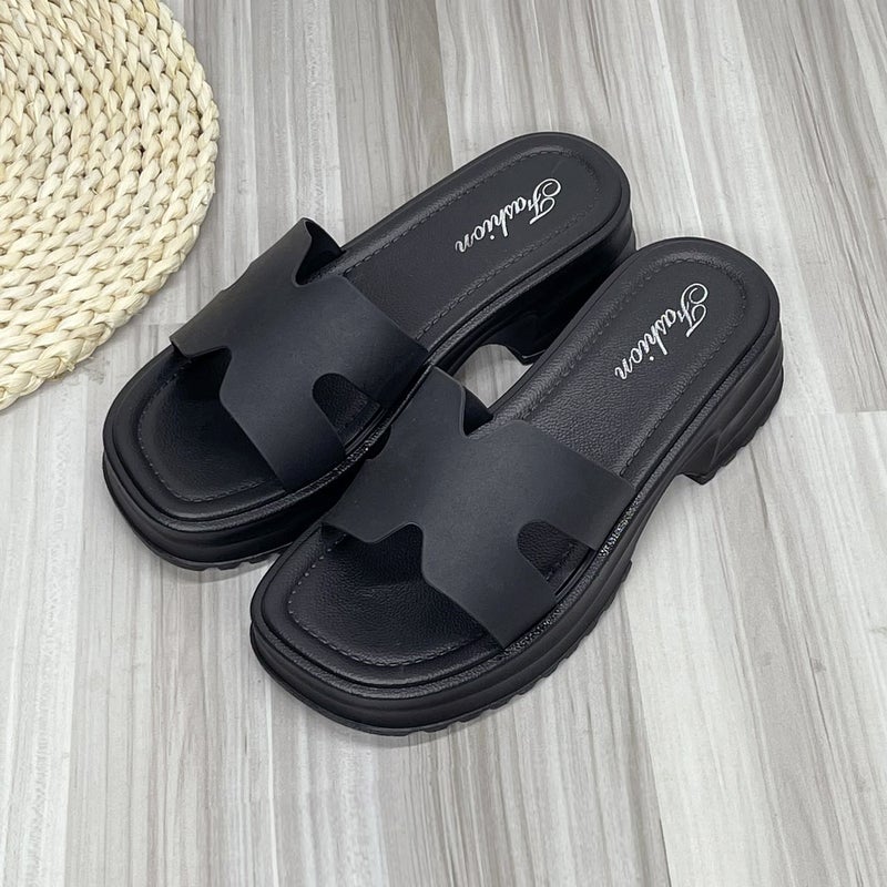 Womens Platform Slippers Comfort Slip-Resistant Casual Black