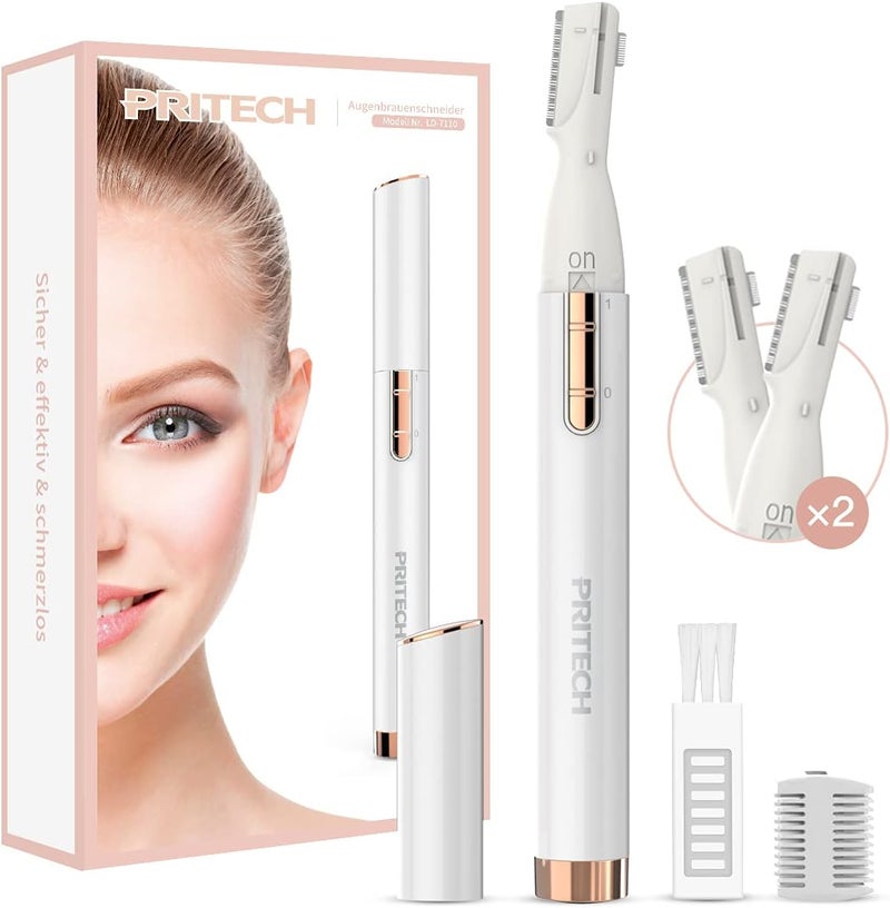 pritech Electric Shaver Women's Eyebrow Razor Trimmer Portable Mini Eyebrow Face Razor Trimmer for Women Eyebrows / Face / Body / Facial Treatment, Precision Shaving, No Risk of Cutting - Image 1