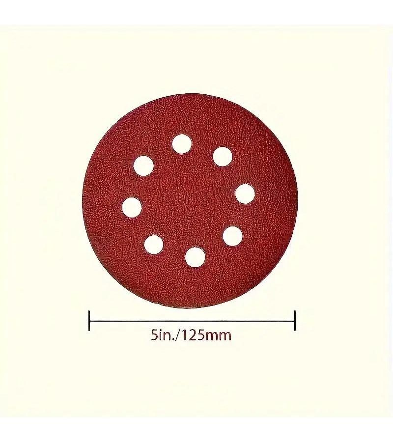 99 Pcs 5 Inch 120 Grit Round Sandpaper 8 Hole For Angle Grinder Wood Metal - Image 4
