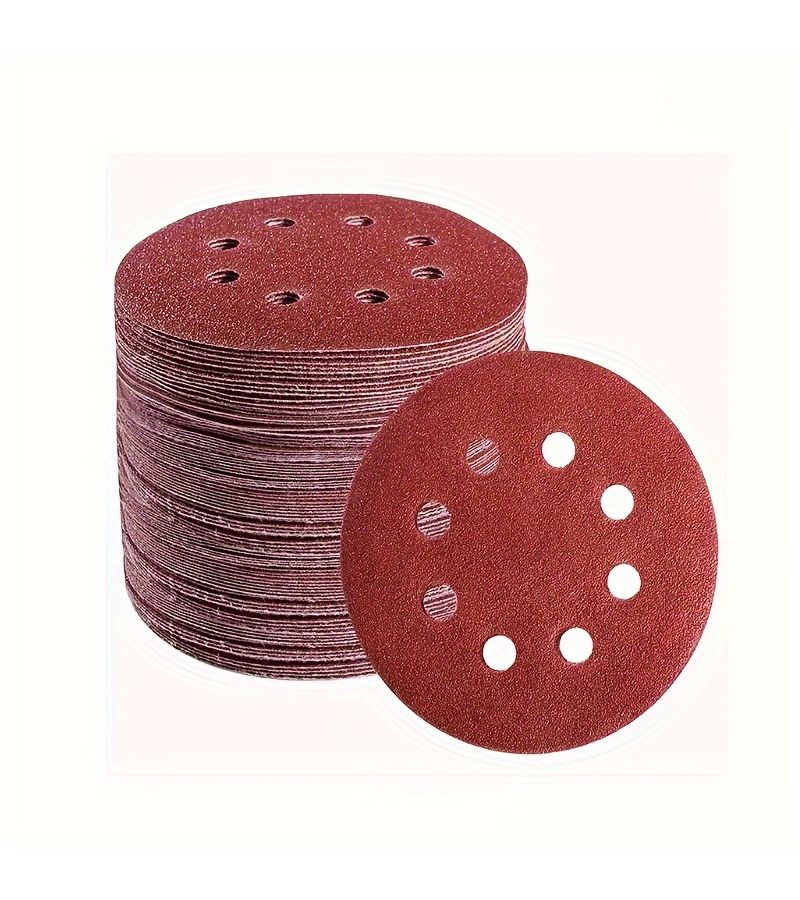 99 Pcs 5 Inch 120 Grit Round Sandpaper 8 Hole For Angle Grinder Wood Metal - Image 2
