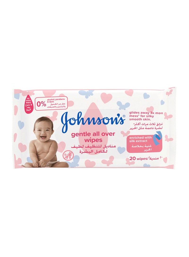Johnson's Gentle All Over Baby Wipes, 2+1 Pack of 72 Wipes, 216 Count - Image 1