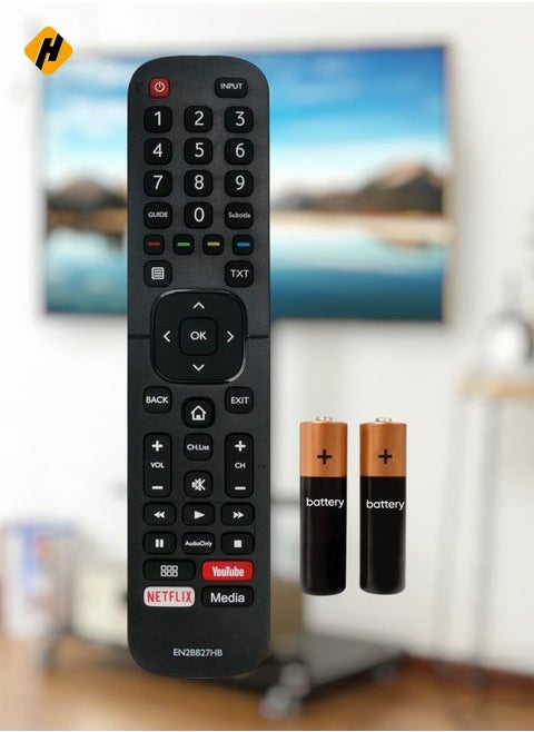 Replacement Remote Control EN2BB27HB for Hisense TV EN2BB27H H32AE5500 H32A5600UK H39AE5500 H39A5600UK H43A6100 H43AE5500 H43AE6030 H43A5600UK H43A5600UK 50A61 00 H50AE6030 H55A6100 H55AE6030 H65AE6030 with battery