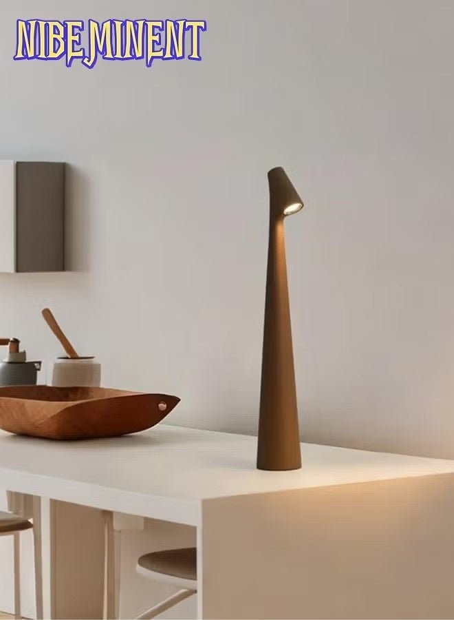 NIBEMINENT Portable LED Table Lamp, Touch Control LED Table Lamp, Modern Design Table Lamp, Rechargeable LED Table Lamp for Home Decoration (Sand Coffee) - Image 1