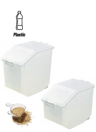 Rice Storage Containers 2pcs Set (10kg & 15kg) - Food Storage Container with Lid, BPA Free Plastic Large Cereal Storage Box, Multifunctional Containers for Kitchen with Measuring Cup - pzsku/Z100D62C479AD1F8328A8Z/45/1744056697/e9e0c4a7-2401-4219-a2cd-a858819ea7de