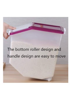 Premify Rice Storage Containers 2pcs Set (10kg & 15kg) - Food Storage Container with Lid, BPA Free Plastic Large Cereal Storage Box, Multifunctional Containers for Kitchen with Measuring Cup  - Image 4