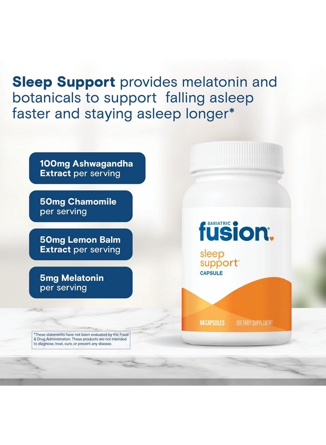 Bariatric Fusion Sleep Support | Vegan Sleep Supplement with Melatonin and Ashwagandha | Bariatric Vitamin for Adults* | Gluten, Dairy and Soy Free | Non-GMO | 60 Capsules - Image 5