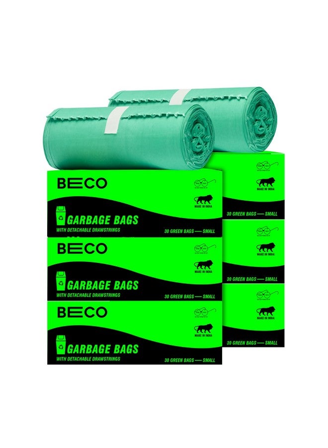 بيكو أكياس قمامة صديقة للبيئة من Beco لصناديق القمامة | 180 قطعة | صغيرة 17 × 19 بوصة | عبوة من 6 قطع | خضراء | أكياس صناديق القمامة/أكياس القمامة مع أربطة قابلة للفصل - Image 1