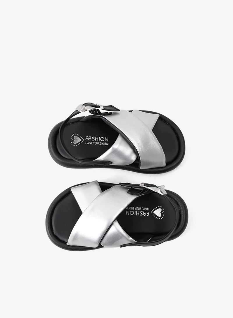 Mark & Mia Mark & Mia Buckle Closure Sandals - Silver