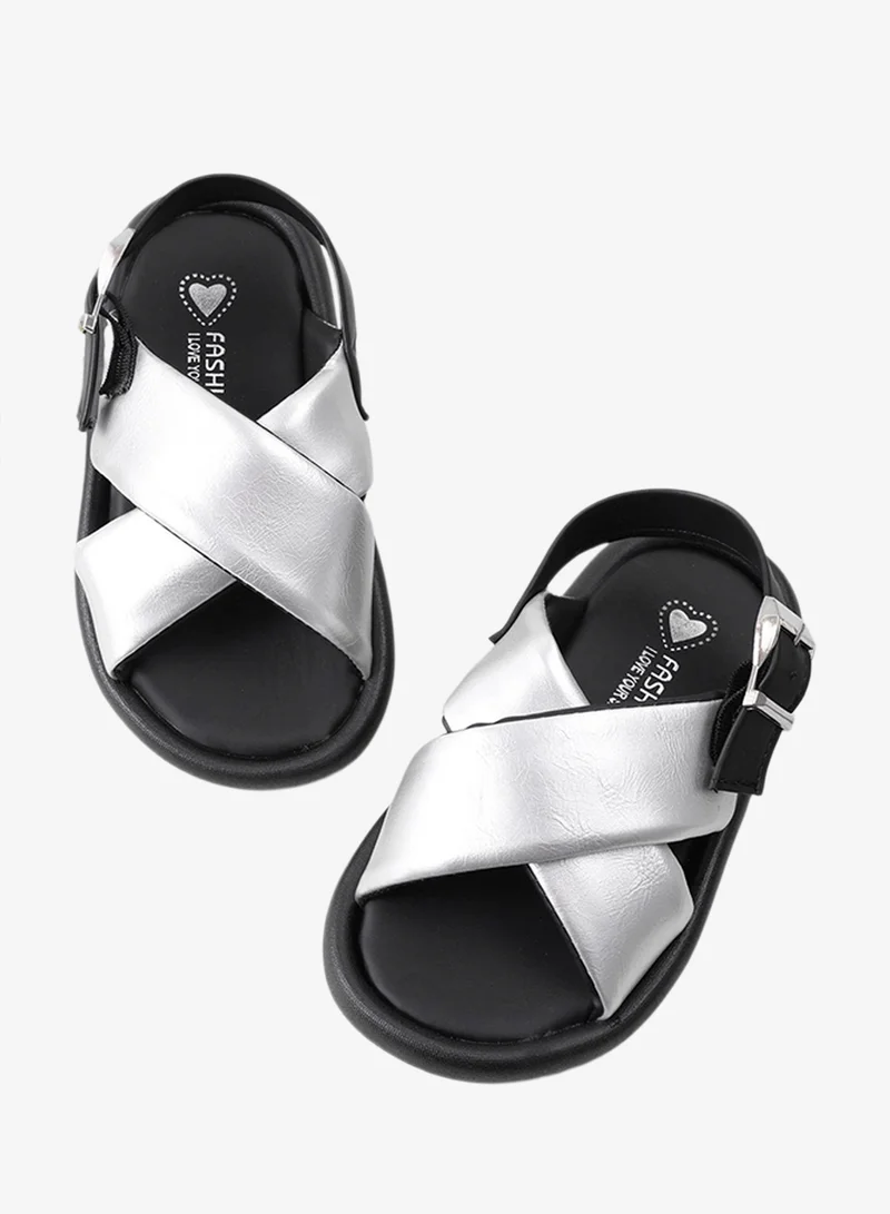 Mark & Mia Mark & Mia Buckle Closure Sandals - Silver