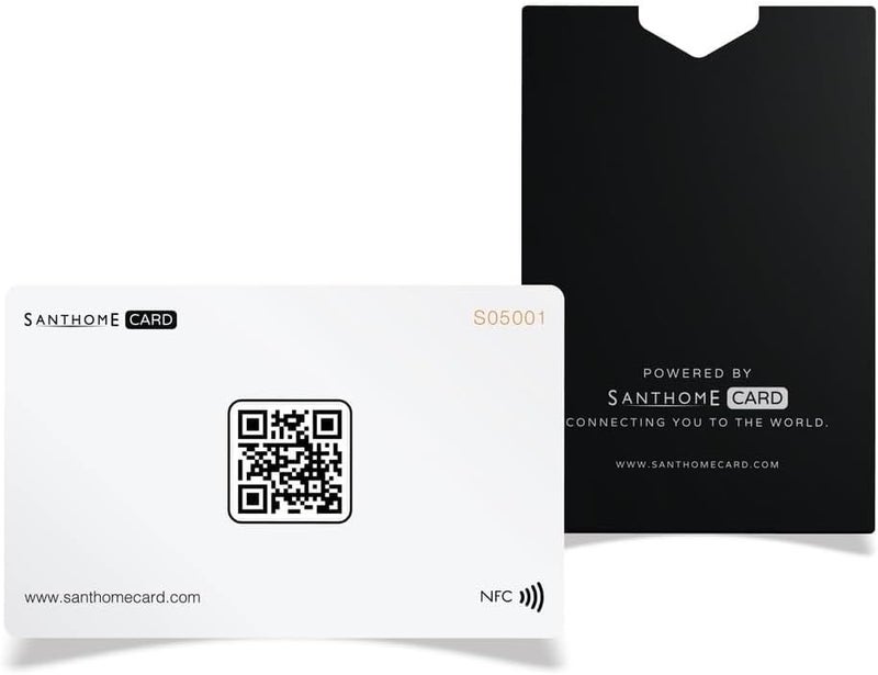 سانثوم بطاقة الأعمال الرقمية | بطاقة أعمال ذكية NFC نقرة + مسح رمز الاستجابة السريعة للاتصال الفوري، متوافقة مع iOS وAndroid بدون تثبيت تطبيق (متوافقة مع اللائحة العامة لحماية البيانات) (عبوة من 1، أبيض) - Image 2