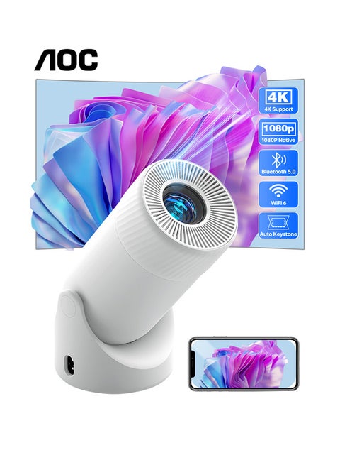Mini Projector with WiFi and Bluetooth, Portable Projector Full HD 4K Support with 180° Rotation Adjustment, 220 ANSI Lumens,Vertical Auto Keystone Correction, Home Projector for Phone/Laptop XL2-220 Luxor