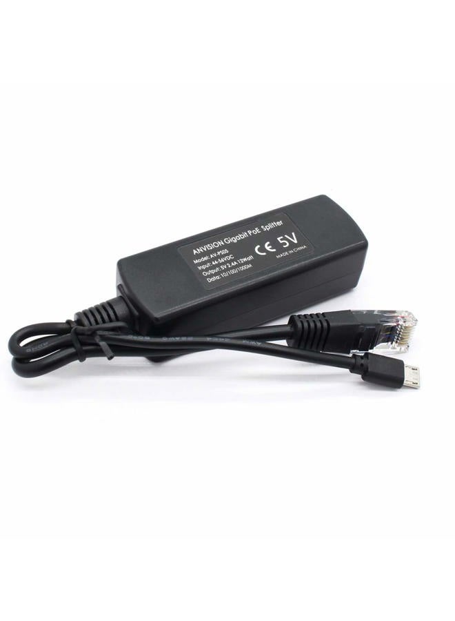 ANVISION 4-Pack Gigabit PoE Splitter, 48V to 5V 2.4A Micro USB Ethernet Adapter, Compatible with Raspberry Pi 3B+, IP Camera and More - Image 3