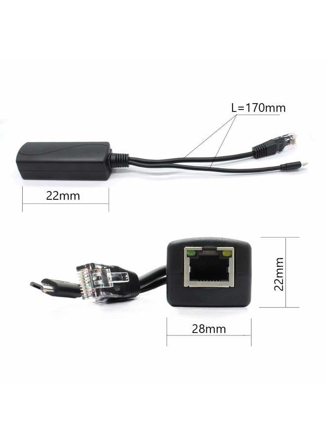 ANVISION 4-Pack Gigabit PoE Splitter, 48V to 5V 2.4A Micro USB Ethernet Adapter, Compatible with Raspberry Pi 3B+, IP Camera and More - Image 5