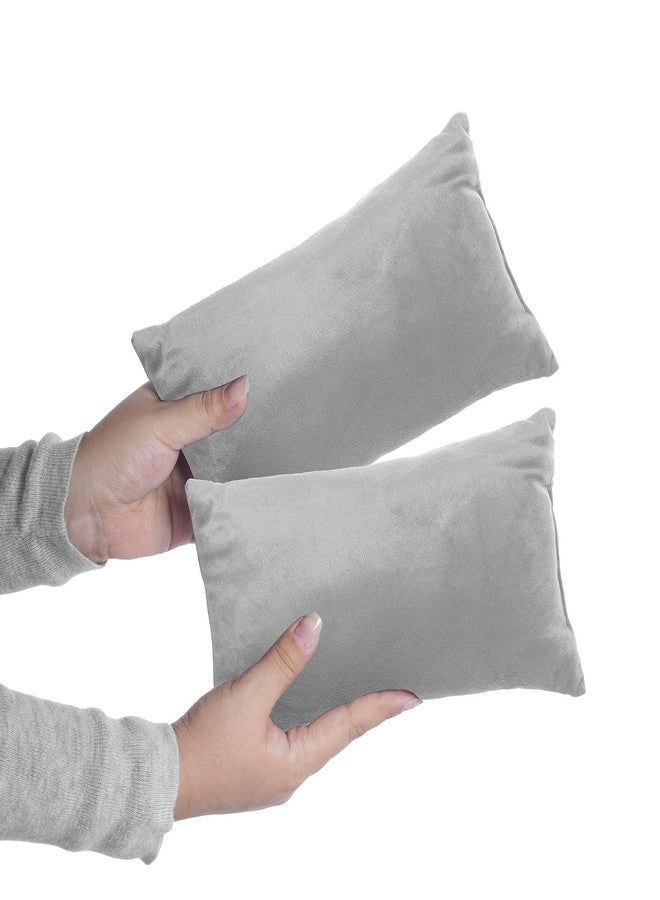 Marrywindix Tiny Pillow 2 Pack Small Decorative Pillow 11 x 6 in Travel Pillows Soft Pet Pillow for Pet Camping Travel Sleeping Bed Sofa Neck Knee Wrist Support (Grey) - Image 1
