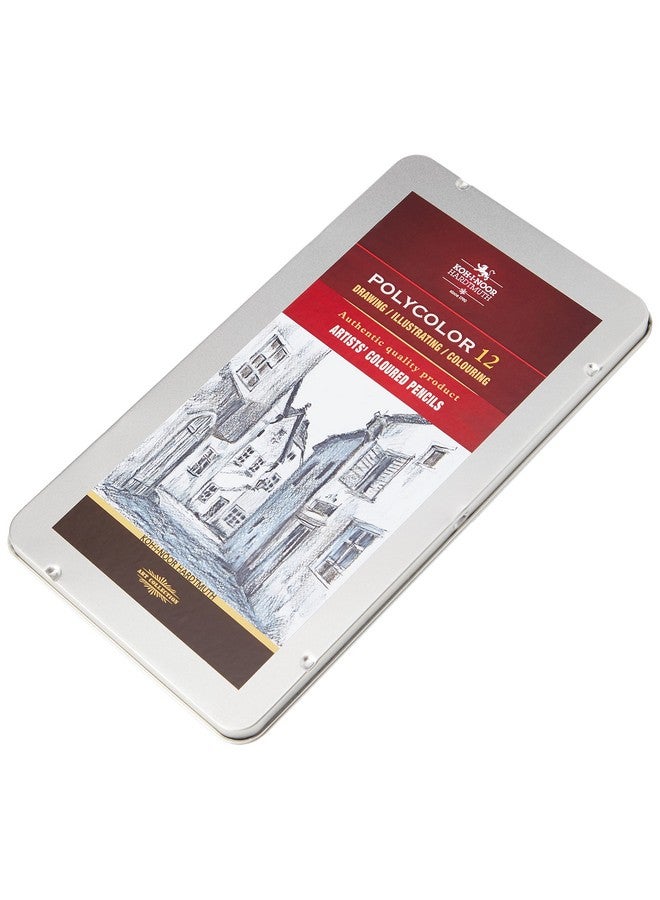 كوه-آي-نور أقلام تلوين فنية متعددة الألوان باللون الرمادي (مجموعة من 12 قطعة) - Image 2