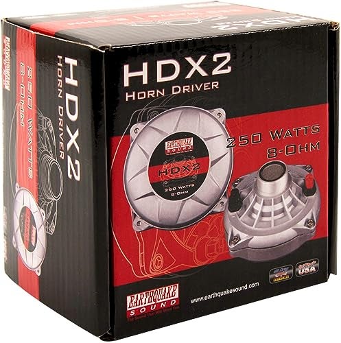 Earthquake Sound PR-HDX2 Compression Horn Tweeter Driver - Phenolic Diaphragm, 8 Ohm, 2" Voice Coil, 150 WRMS / 250W MAX, 110dB (Pair), Silver - Image 5