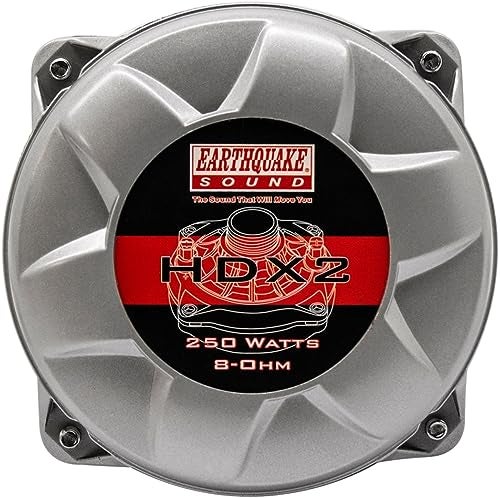 Earthquake Sound PR-HDX2 Compression Horn Tweeter Driver - Phenolic Diaphragm, 8 Ohm, 2" Voice Coil, 150 WRMS / 250W MAX, 110dB (Pair), Silver - Image 4