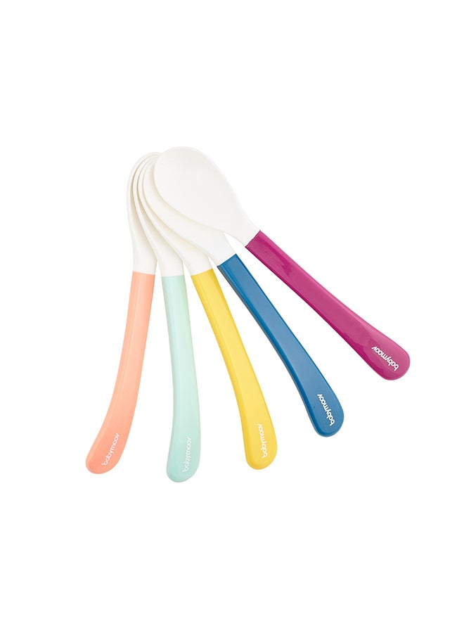 babymoov White Head Spoons X5, Silicone, Encourage Babies Self Feeding, Gum Friendly - Age 2+ - Image 5