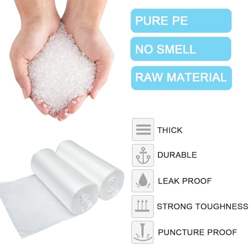 SOSOHOME 2 Gallon Small Plastic Trash Bags, 7.5 Liters Clear Wastebasket Liners Garbage Bags for Home, Office, Bathroom, 100 Counts - Image 2
