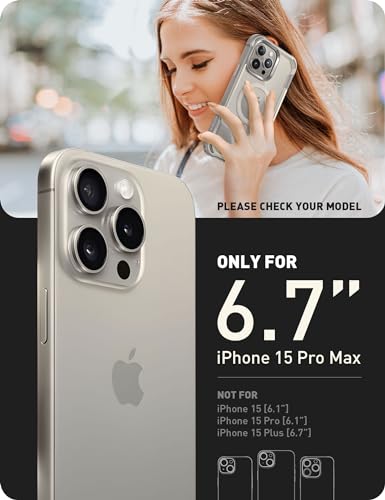 I-blason iBlason Ares Magnetic for iPhone 15 Pro Max Case MagSafe with Builtin Screen Protector MilitaryGrade Protection Clear Slim FullBody Shockproof Bumper Phone Case for iPhone 15 Pro Max Gray - Image 3
