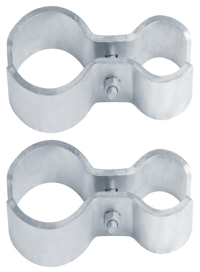 eoere 2 Sets Chain Link Heavy Fence Panel Clamps, Saddle Dog Kennel Clamps for 2-7/8" x 1-5/8" Pipe, Livestock Stall, 1/4" Thick - Image 5
