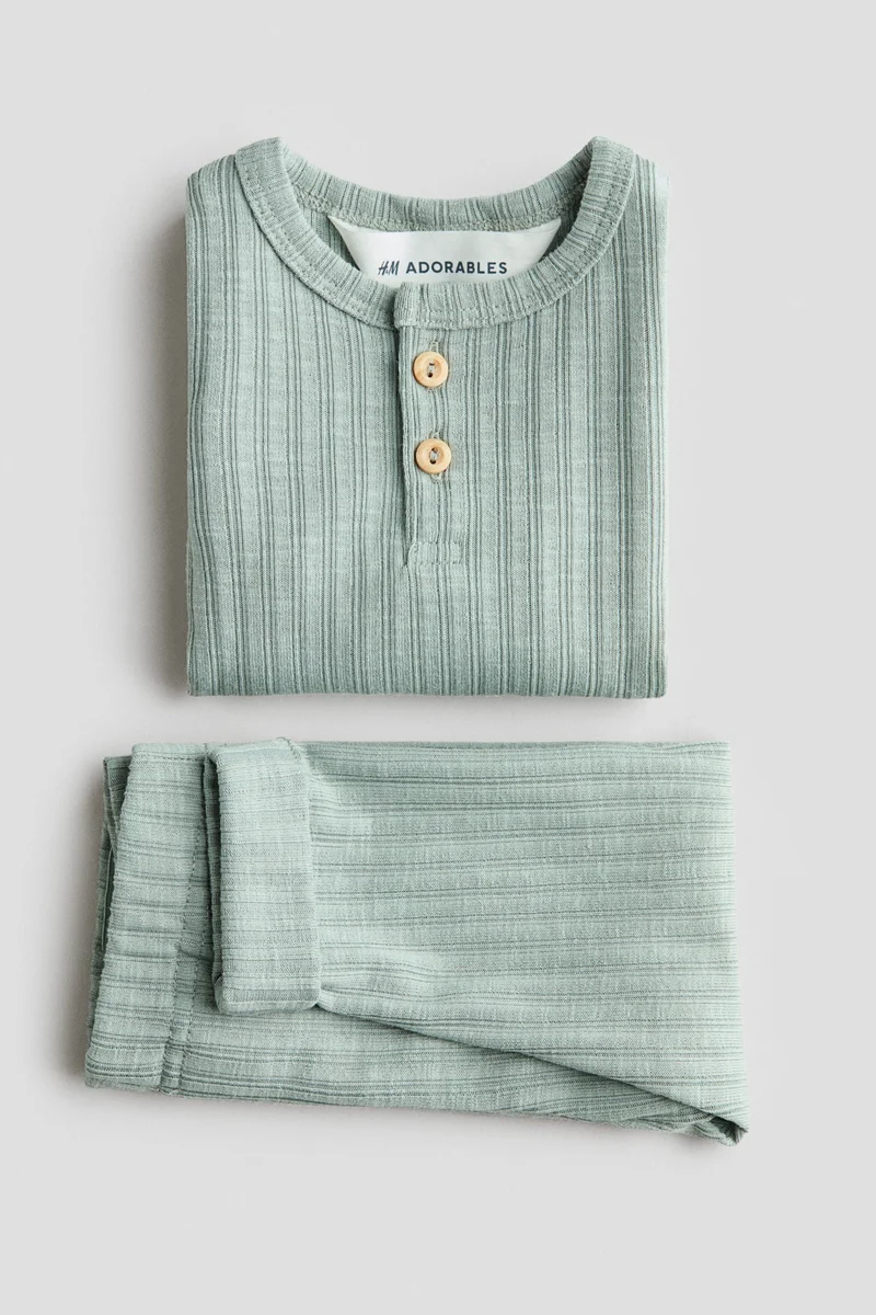 H&M 2-piece ribbed jersey set