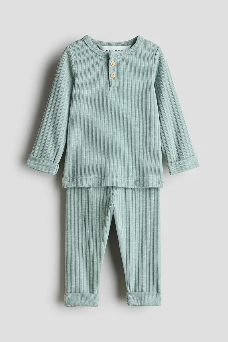 H&M 2-piece ribbed jersey set