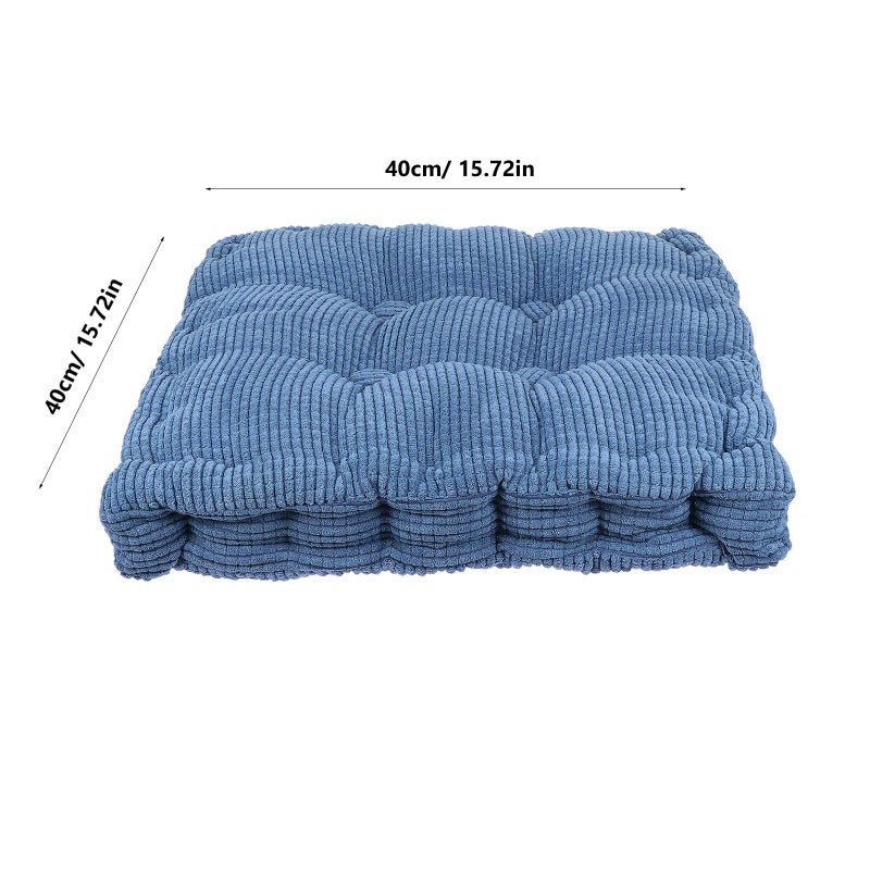 Thickened Blue Non Slip Square Chair Cushion 40x40cm Soft Seat Pad for Home Office Garden - Image 3