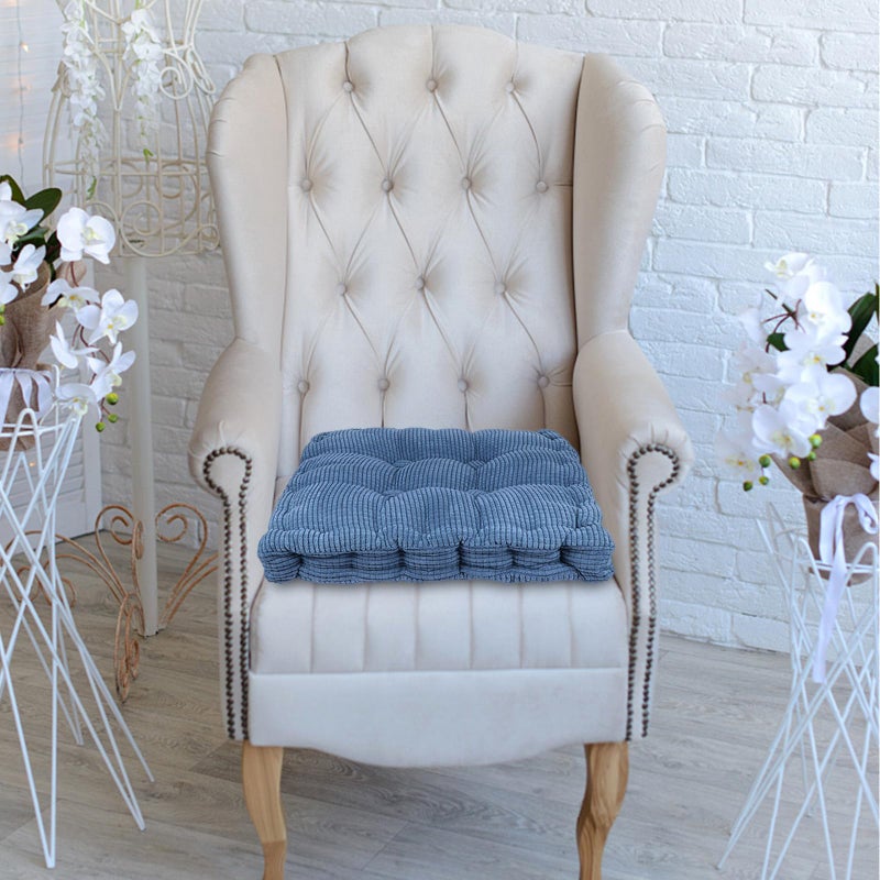 Thickened Blue Non Slip Square Chair Cushion 40x40cm Soft Seat Pad for Home Office Garden - Image 5