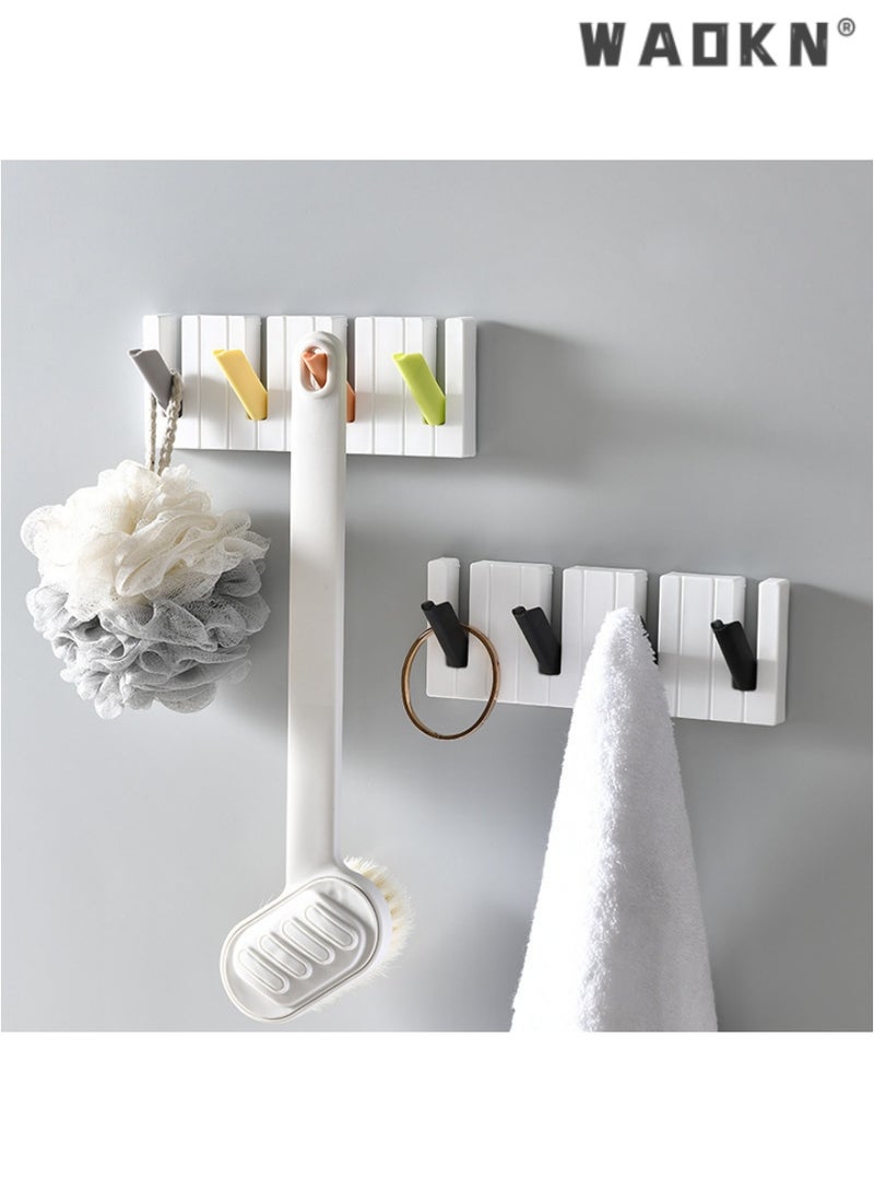 WAOKN Elegant Four-Compartment Piano Hook, Nordic Minimalist Hidden Foldable Hook for Coat, Bag, and Key Storage Hanger（Color model） - Image 3