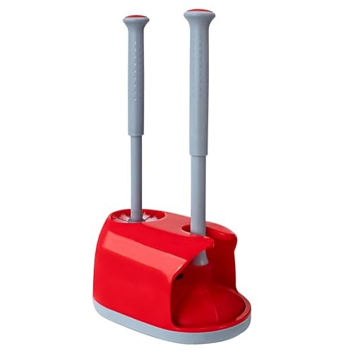 Conliwell Toilet Plunger and Brush Set for Bathroom Cleaning with Holder 16inch Plunger and Brush with Holder for Deep Cleaning Bathroom - Image 1