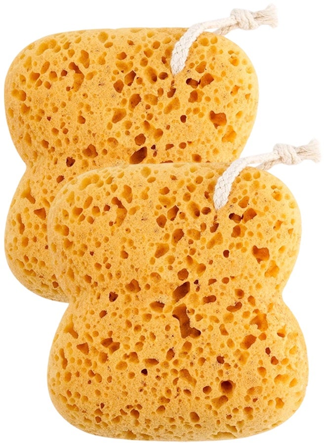 2 PCS Natural Sea Sponge, Larger Shower Sponges For Women Men Exfoliating | Body Sponge Dense Foam For Gentle & Deep Cleansing, Ultra-Soft For Sensitive Dry Skin - Image 1