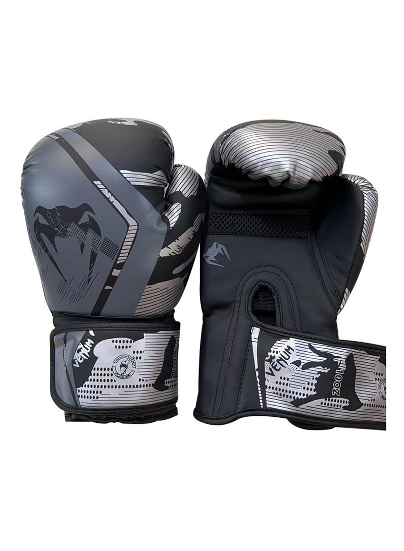 فينوم قفازات ملاكمة رمادية مموهة بوزن 12 أونصة - حزام عريض للغاية لتوفير أقصى دعم للمعصم، تصميم يسمح بالتهوية ويمتص الصدمات، قفازات ملاكمة للرجال والنساء - Image 2