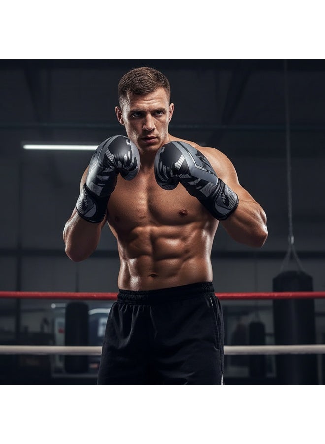 فينوم قفازات ملاكمة رمادية مموهة بوزن 12 أونصة - حزام عريض للغاية لتوفير أقصى دعم للمعصم، تصميم يسمح بالتهوية ويمتص الصدمات، قفازات ملاكمة للرجال والنساء - Image 5