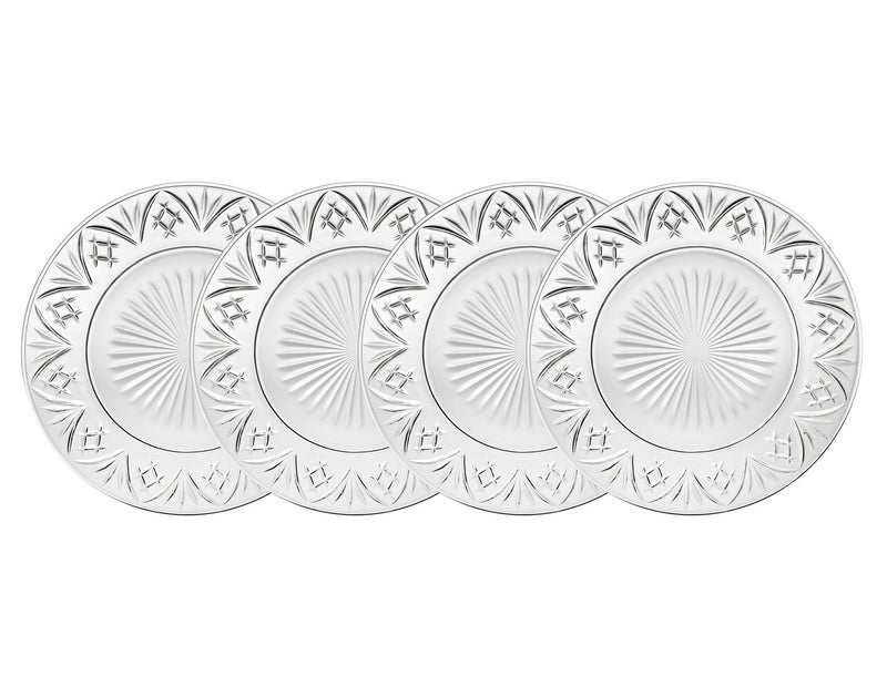 Godinger Serving Plates Dinner Plates for Appetizers Salads  More Dublin Crystal Set of 4 105in