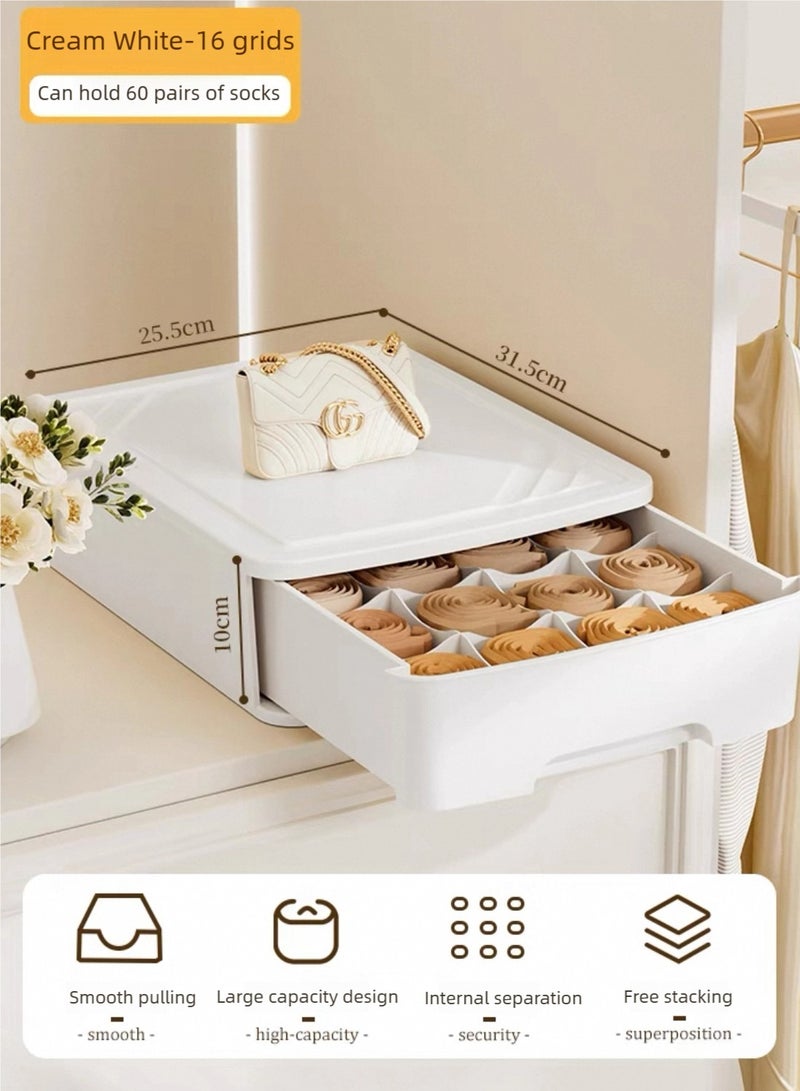 nehem Drawer Organizer for Bras, Panties & Socks – Dustproof & Moisture-Resistant Closet Storage Box with Dividers, Handles – Underwear Lingerie Drawer Organizer for Cabinets  - Image 2