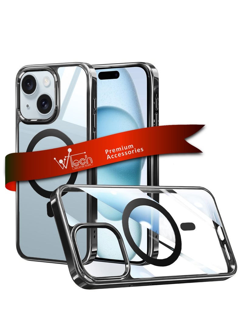 Wtech - Titanium Series Magsafe Wireless Charging Case Cover For Apple iPhone 15 Plus 2023 Black - Image 1