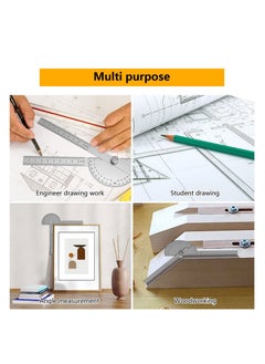 Generic Stainless Steel Protractor, 180 Degrees Two Arm Ruler Adjustable Angle Protractor Woodworking Ruler Craftsman Angle Measure Tool  - Image 5