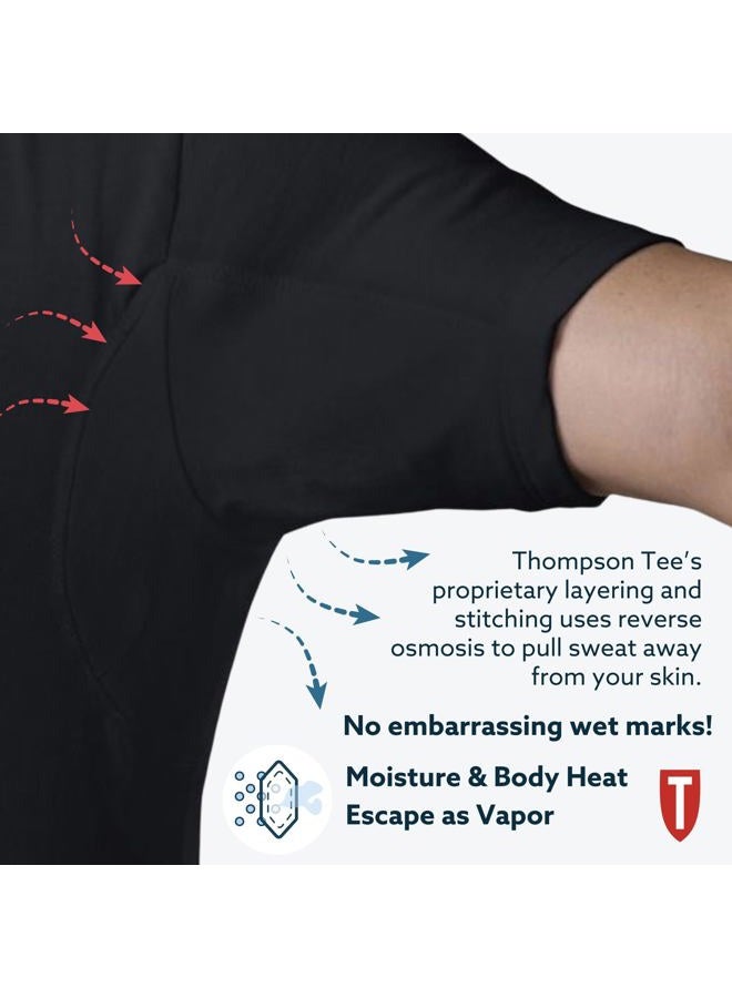 THOMPSON TEE Sweatproof Undershirt for Men with Underarm Sweat Pads (Original Fit, V-Neck) (Black, Large) - Image 5