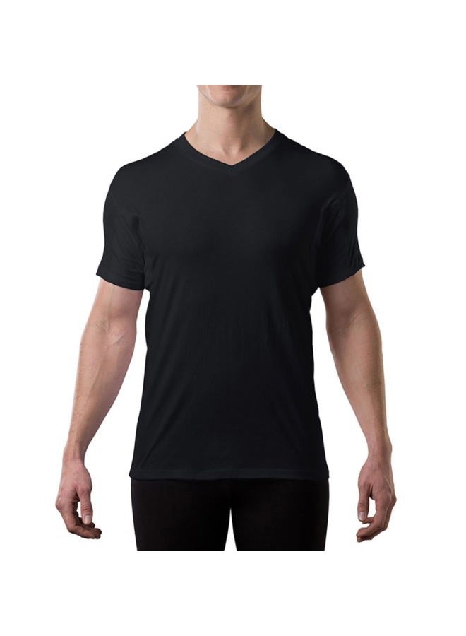 THOMPSON TEE Sweatproof Undershirt for Men with Underarm Sweat Pads (Original Fit, V-Neck) (Black, Large) - Image 2