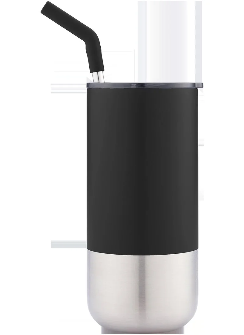 Hans Larsen BORCULO - CHANGE Collection Insulated Tumbler with Reusable Straw - Black