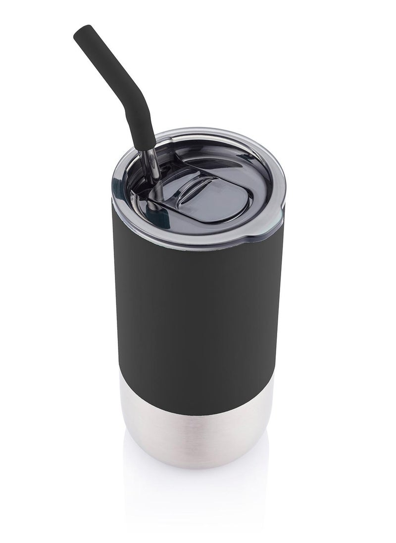 Hans Larsen BORCULO - CHANGE Collection Insulated Tumbler with Reusable Straw - Black  - Image 4