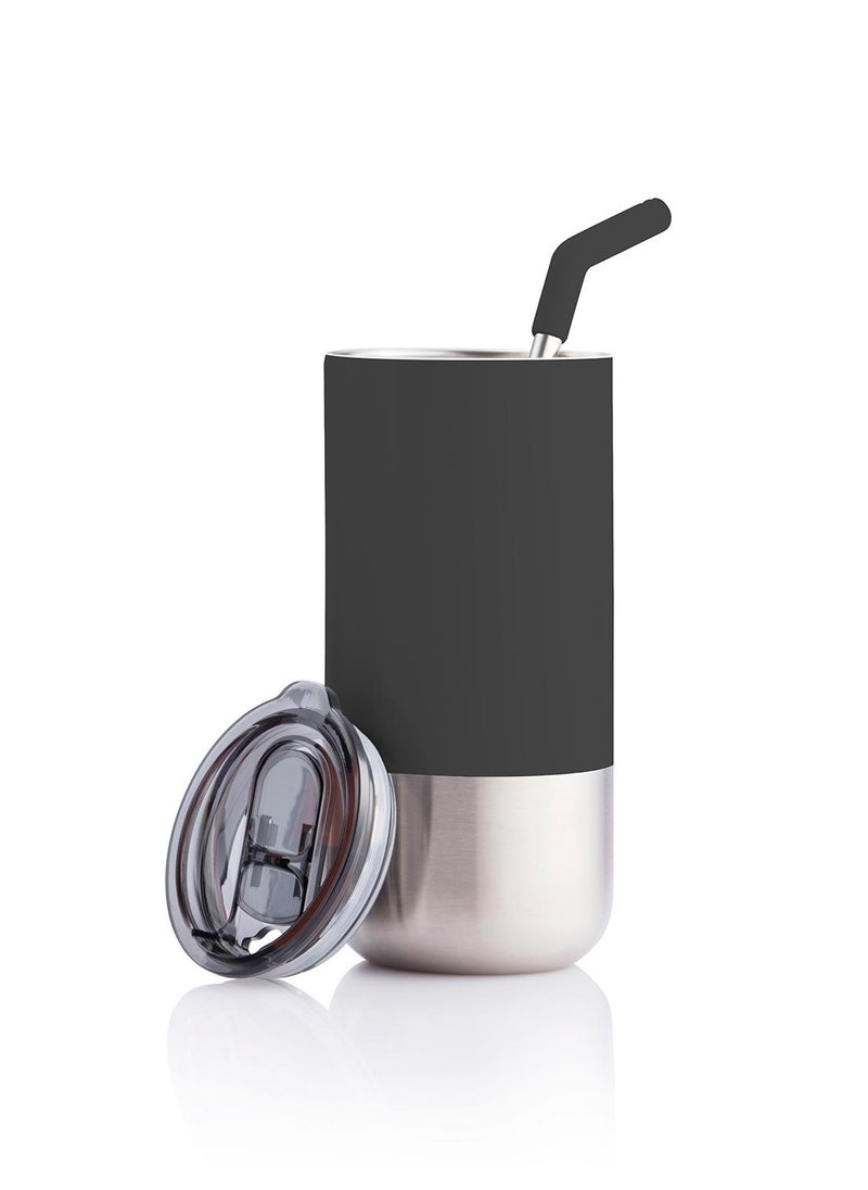 Hans Larsen BORCULO - CHANGE Collection Insulated Tumbler with Reusable Straw - Black  - Image 3