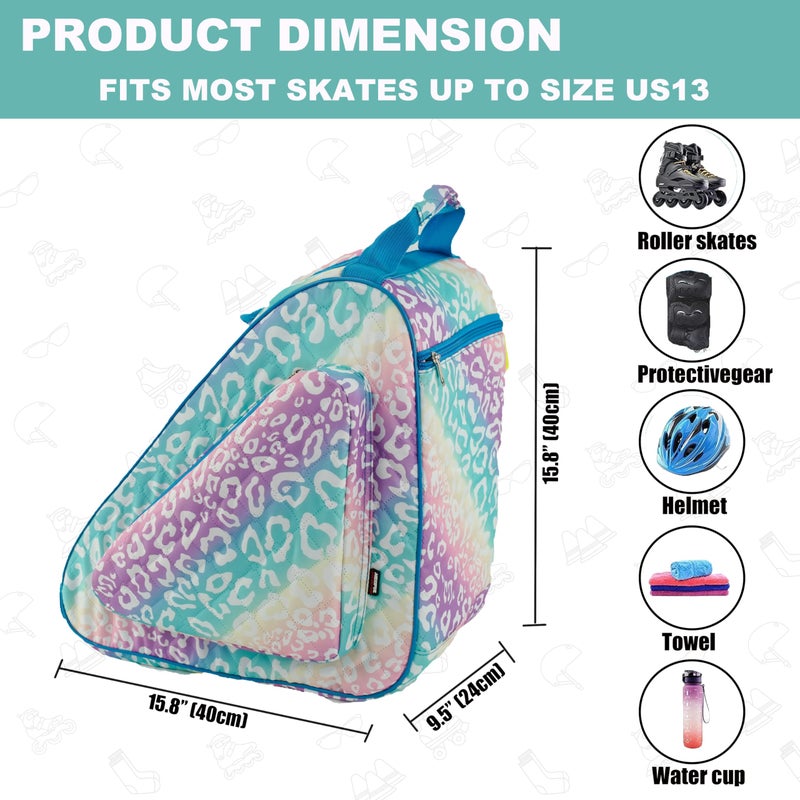 HEXIFUL Skate Bag for Ice, Inline, Roller & Quad Skates - Kids & Adults (Rainbow/Leo) - Image 4