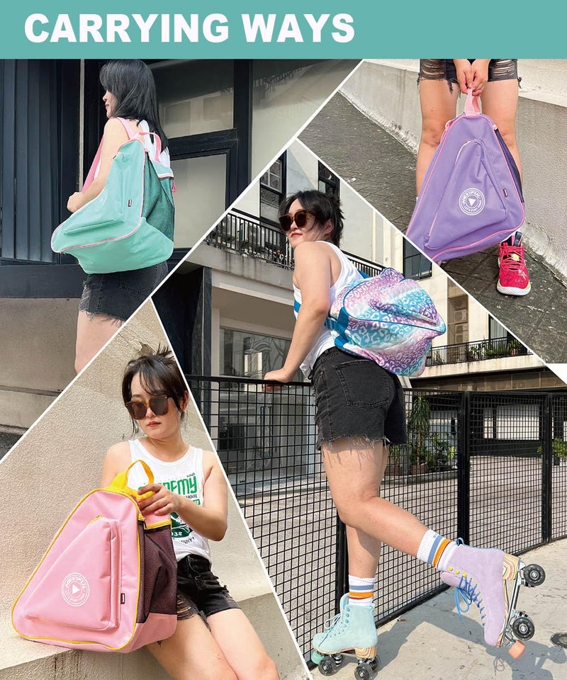 HEXIFUL Skate Bag for Ice, Inline, Roller & Quad Skates - Kids & Adults (Rainbow/Leo) - Image 2